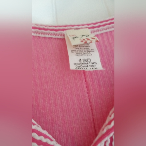 Pink Striped Ribbed Button-Up Top - Picture 3 of 5